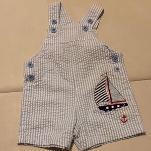 Seersucker Overalls with Sailboat Design 9m